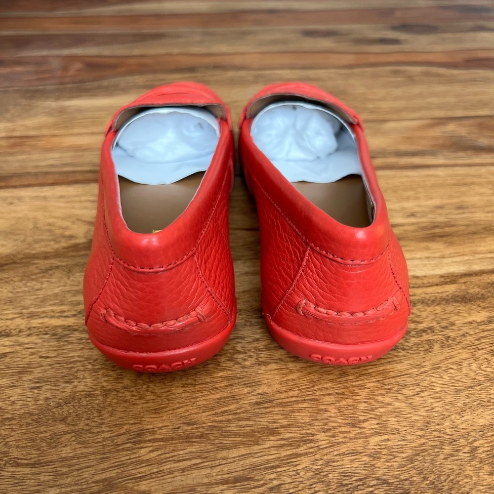 Coach Penny Loafers Watermelon Pebbled Leather Classic Shoe Flats - 7B - Picture 5 of 11